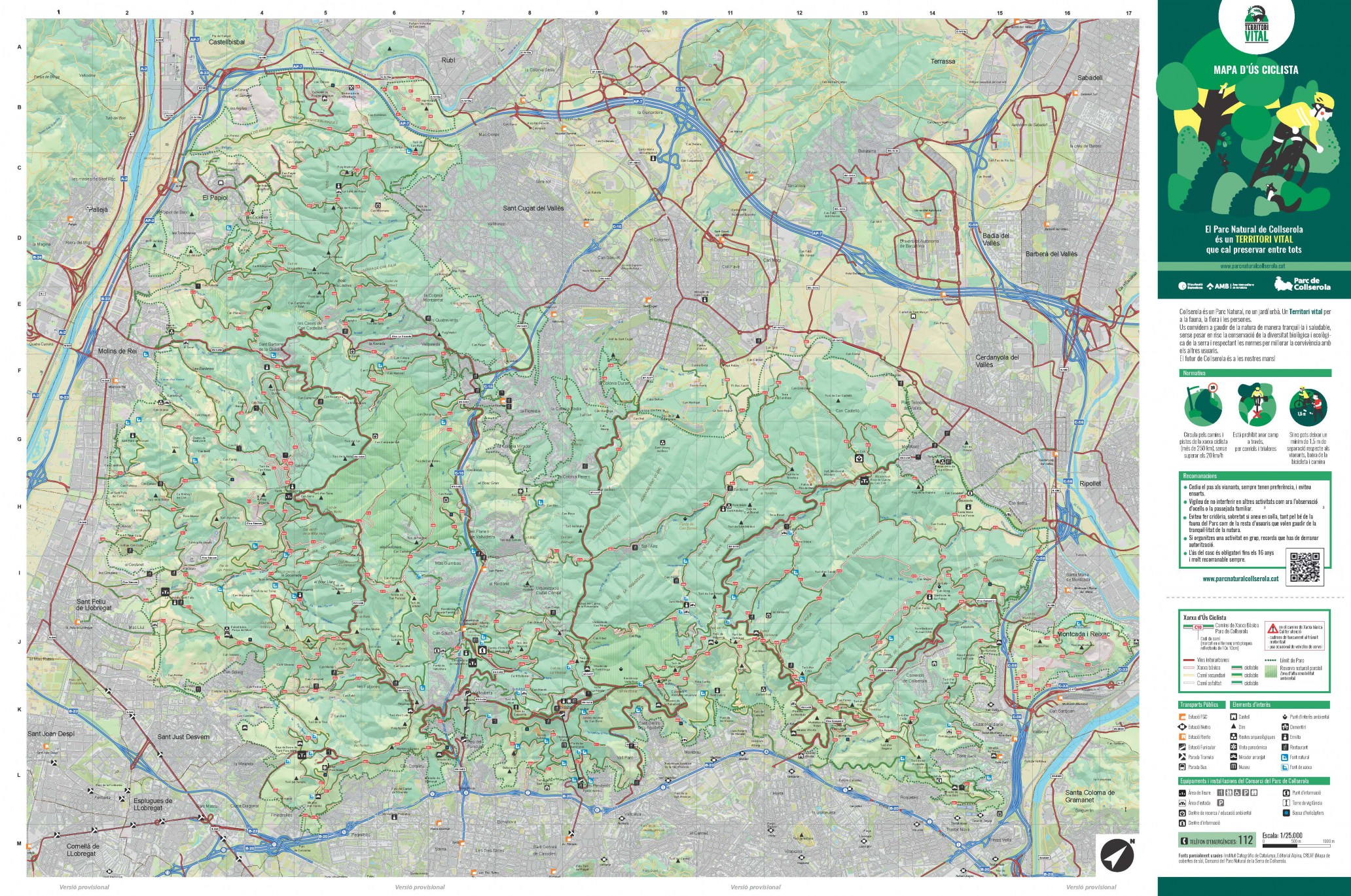 Mapa dús ciclista en format PDF. Versió juliol 2019